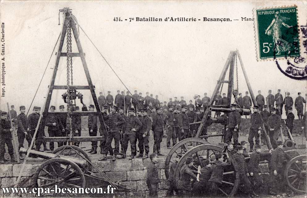 434. - 7e Bataillon d'Artillerie - Besançon. - Manœuvre de force